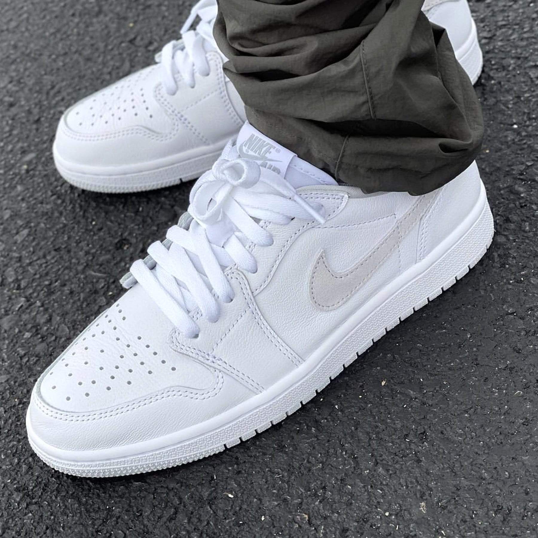 jordan 1 low og neutral grey on feet