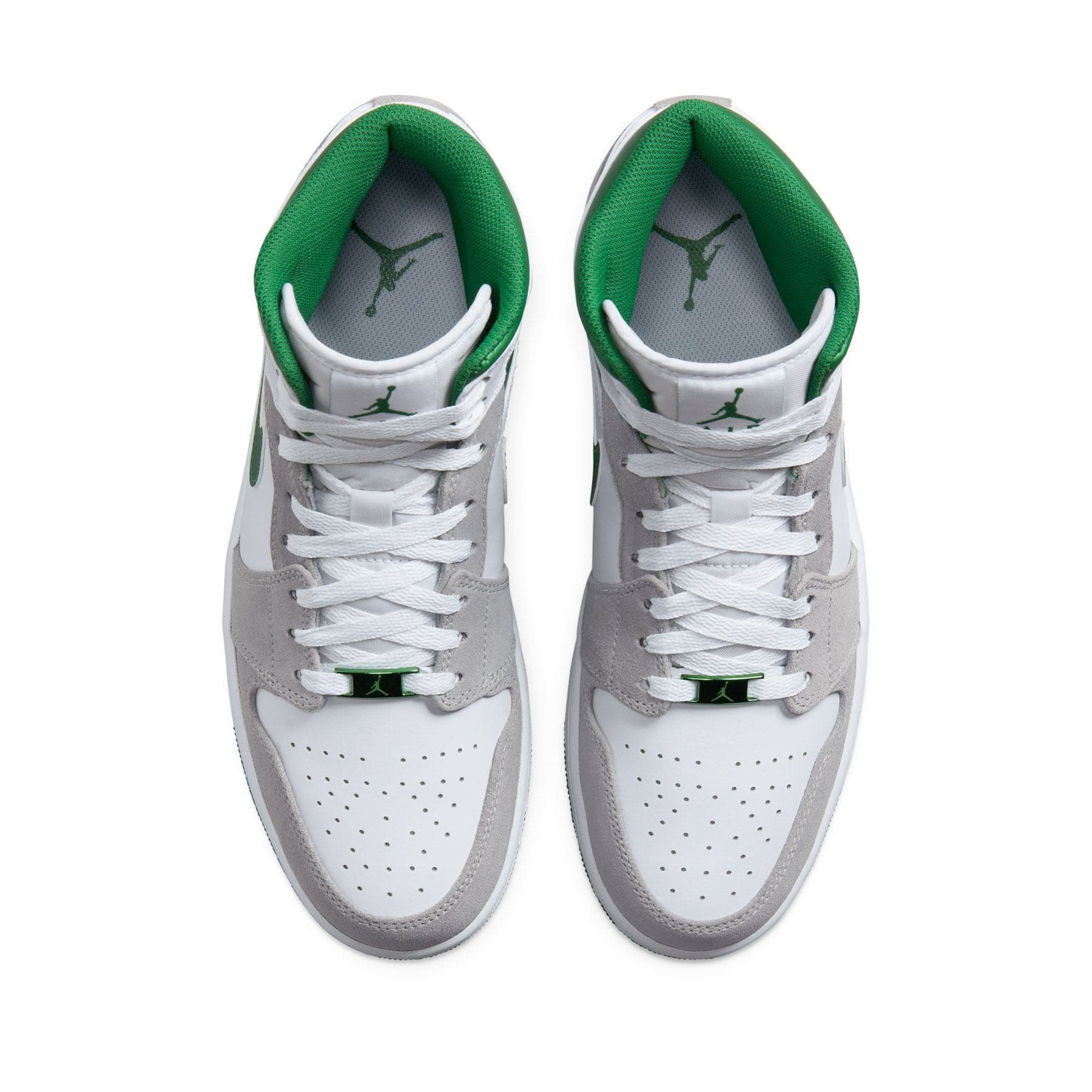 air jordans grey and green