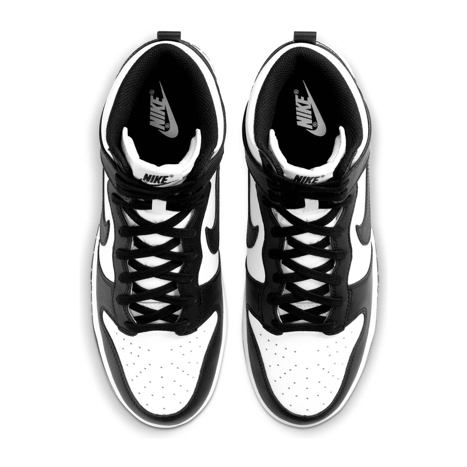 nike dunk high black and white