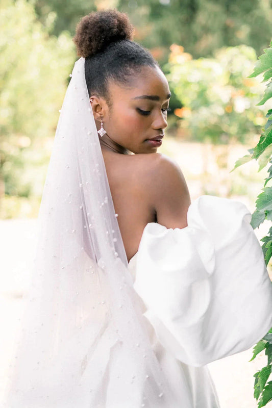 Italian tulle bridal veil with blusher – Tessa Kim