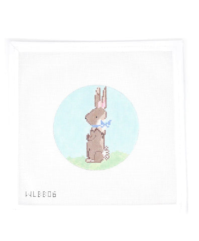 Bunny with Blue Bow Needlepoint Canvas