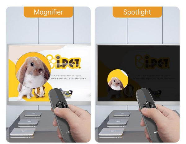 Magnifier and spotlight function of a wireless presentation