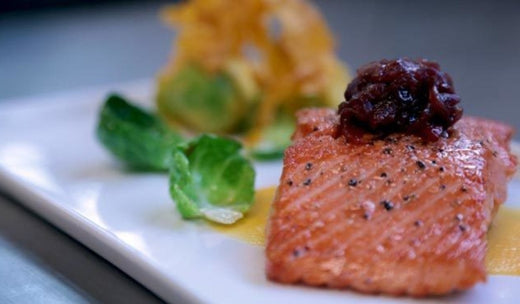 Sockeye salmon with cranberry onion jam