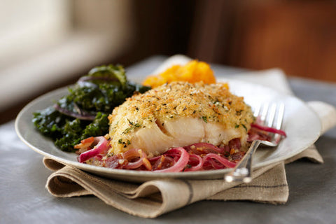 thyme crusted Alaska sablefish