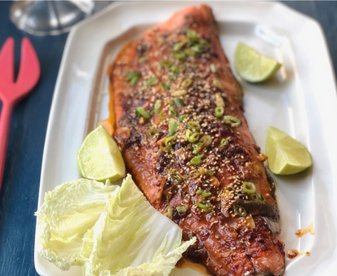 brown butter and soy baked salmon recipe photo