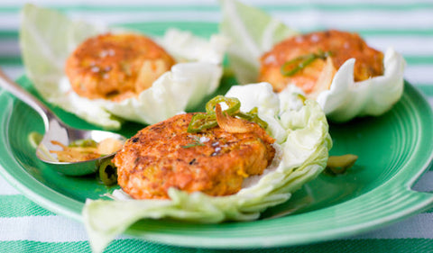 wild sockeye salmon caked with spicy turmeric garlic