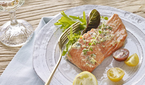 grilled Alaska sockeye with compound butter