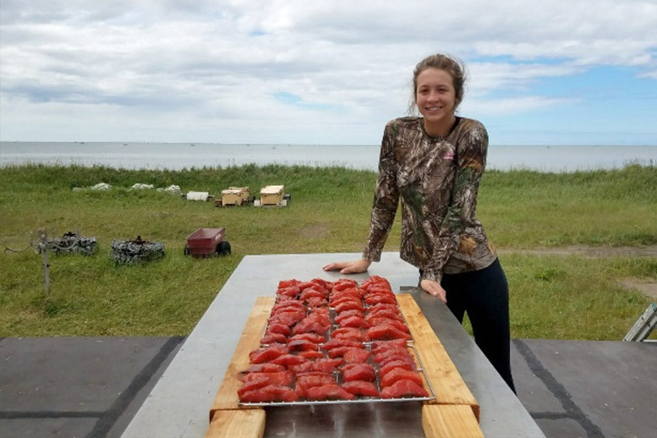 Smoked sockeye salmon homemade in Bristol Bay Alaska