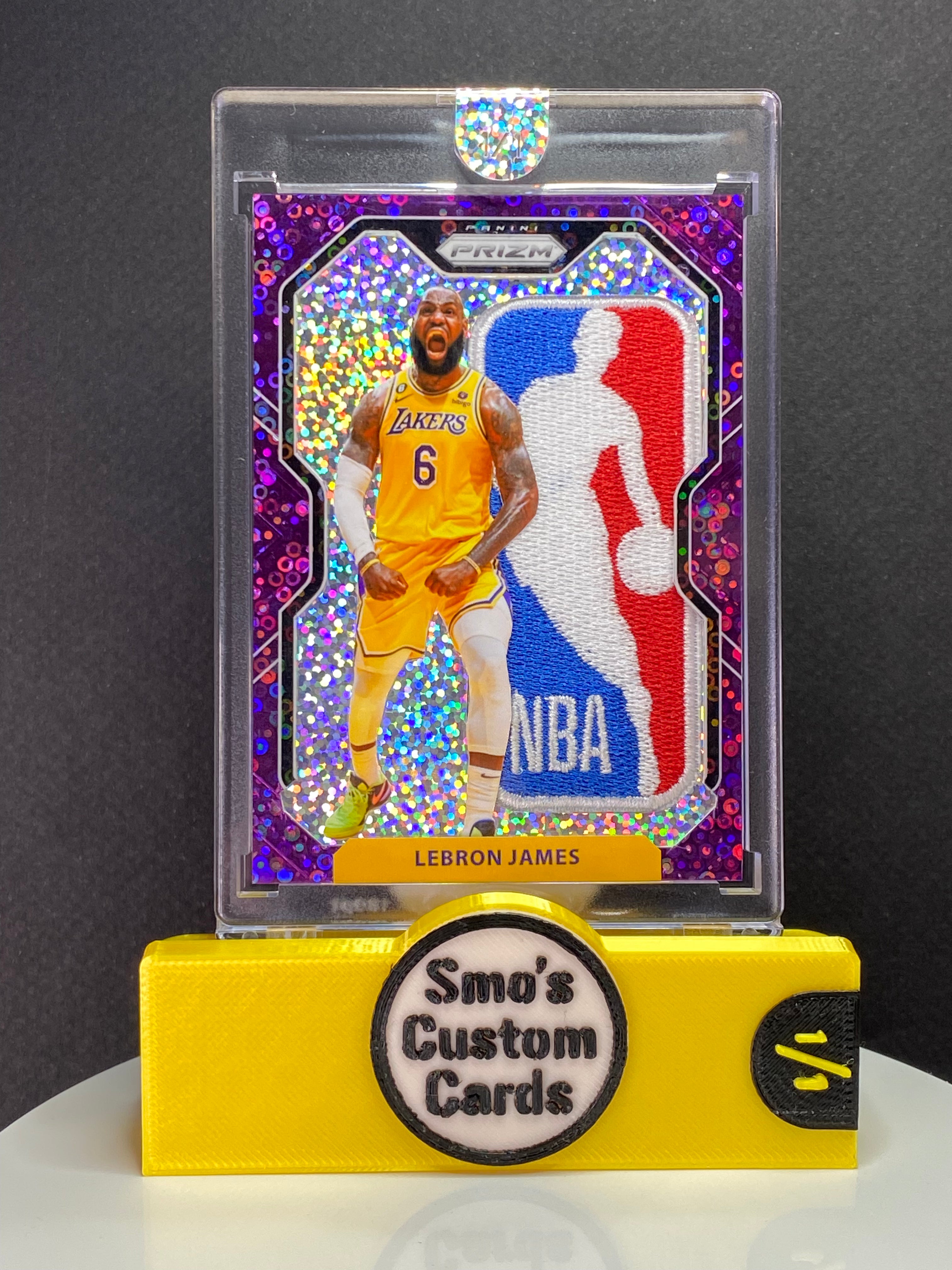 Lebron James Prizm Purple Disco NBA Logoman Patch 1/1
