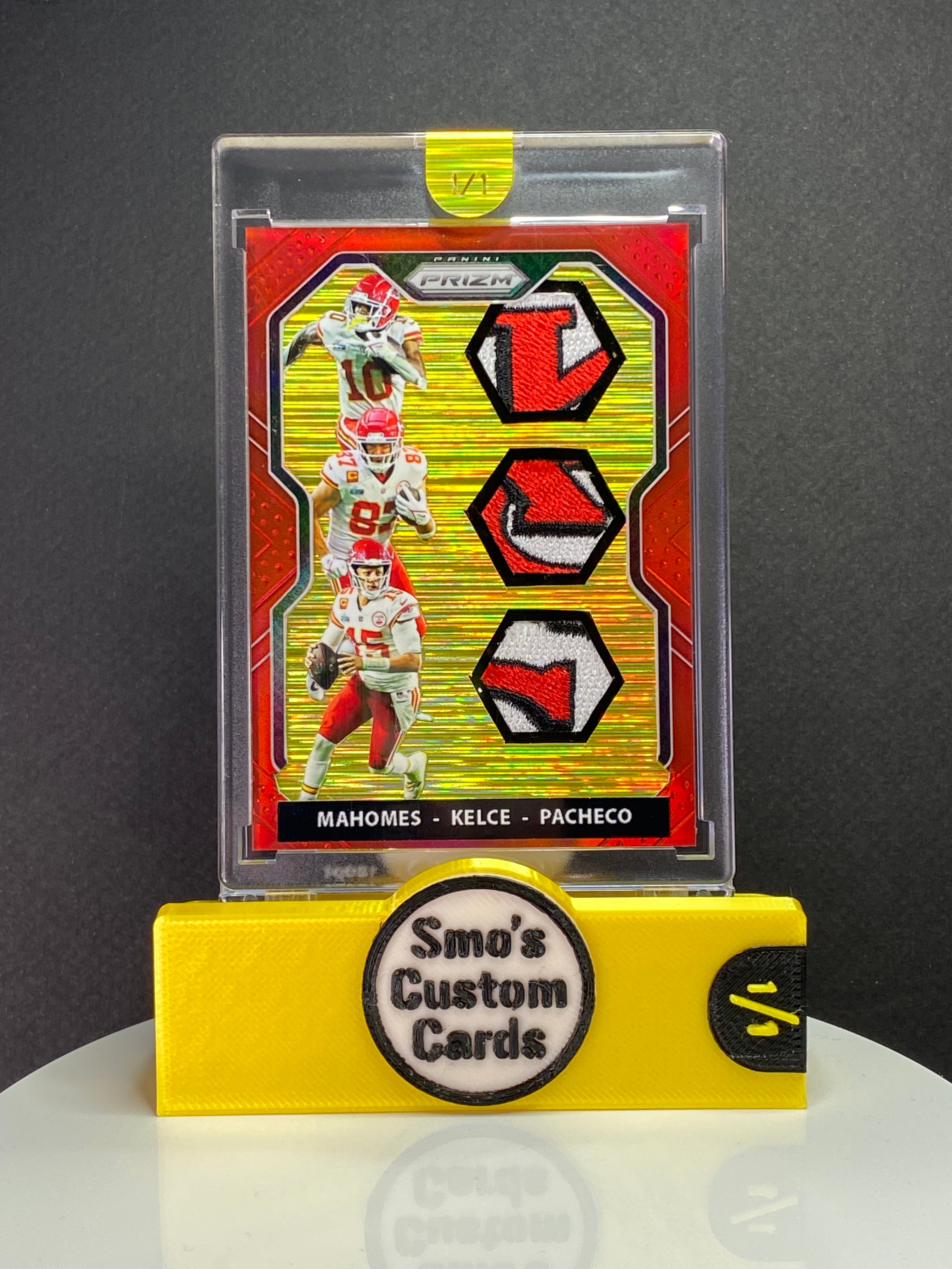 Mahomes Kelce Pacheco Super Bowl 57 Champions Chiefs Triple Patch 1/1