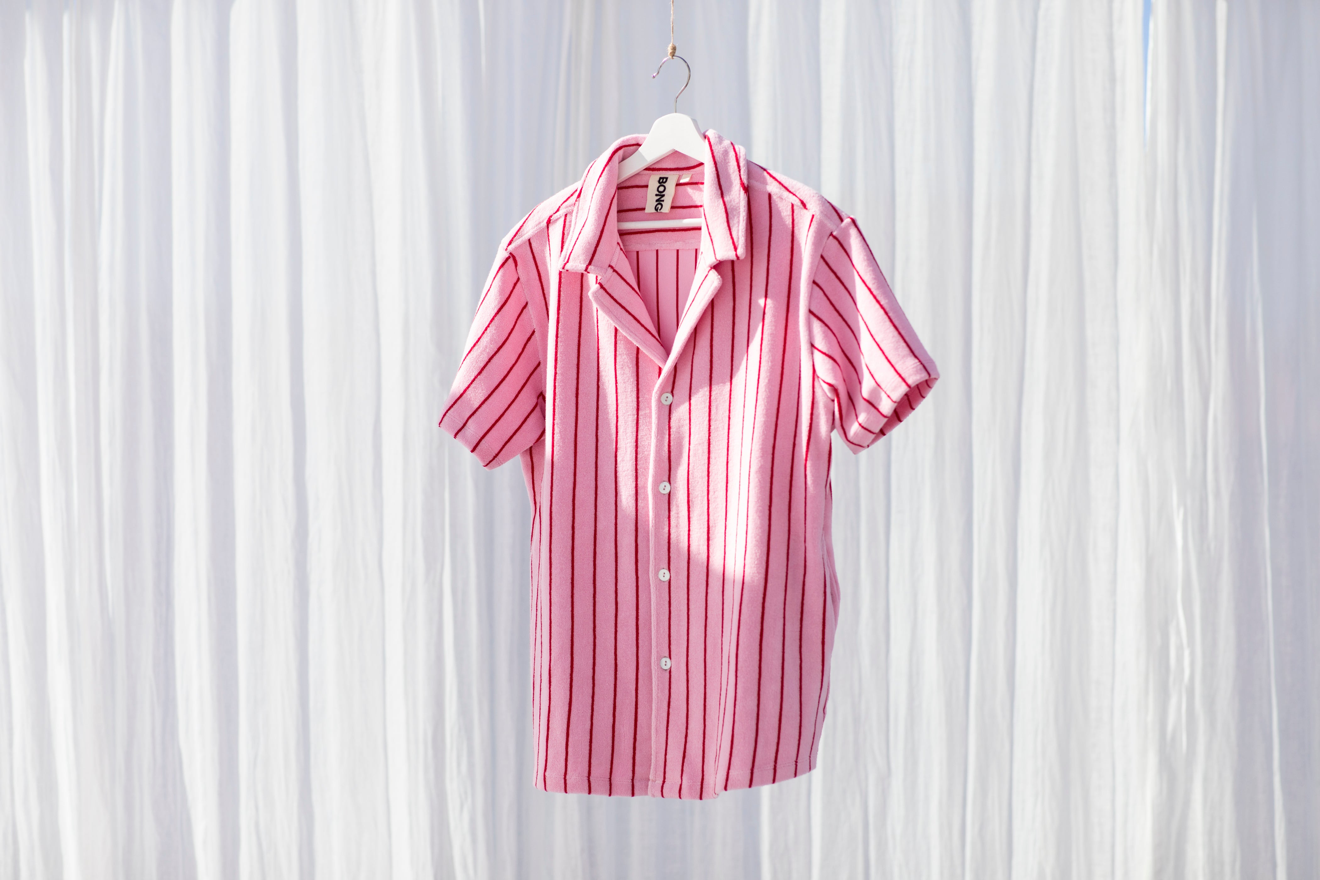 Bongusta, Product image, Naram Shirt, baby pink & ski patrol red, 1 of 5}