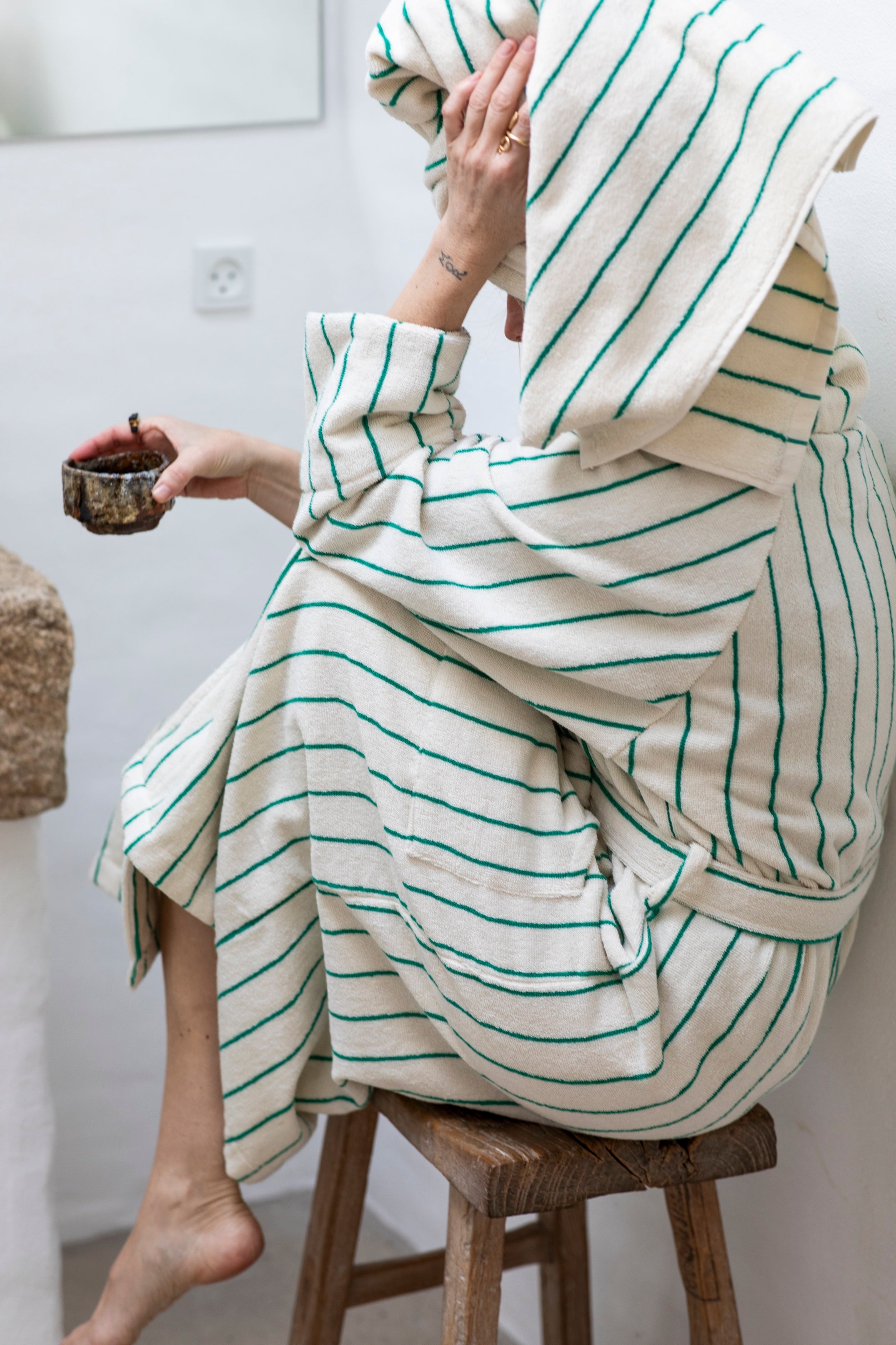 Bongusta, Product image, Naram Towels, pure white & grass, 3 of 5}