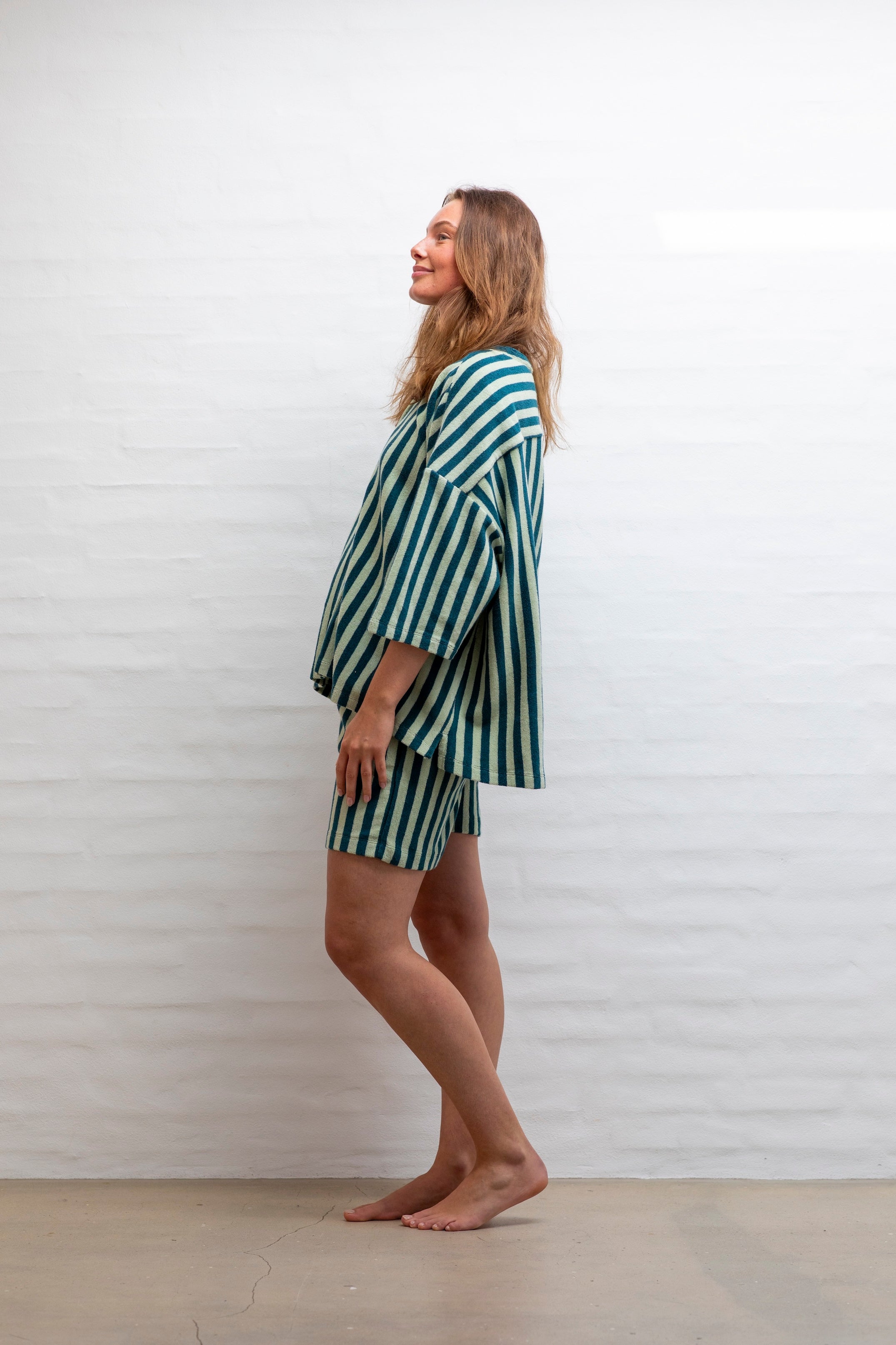 Bongusta, Product image, Naram Oversized Shirt, sea foam & deep teal, 3 of 4}