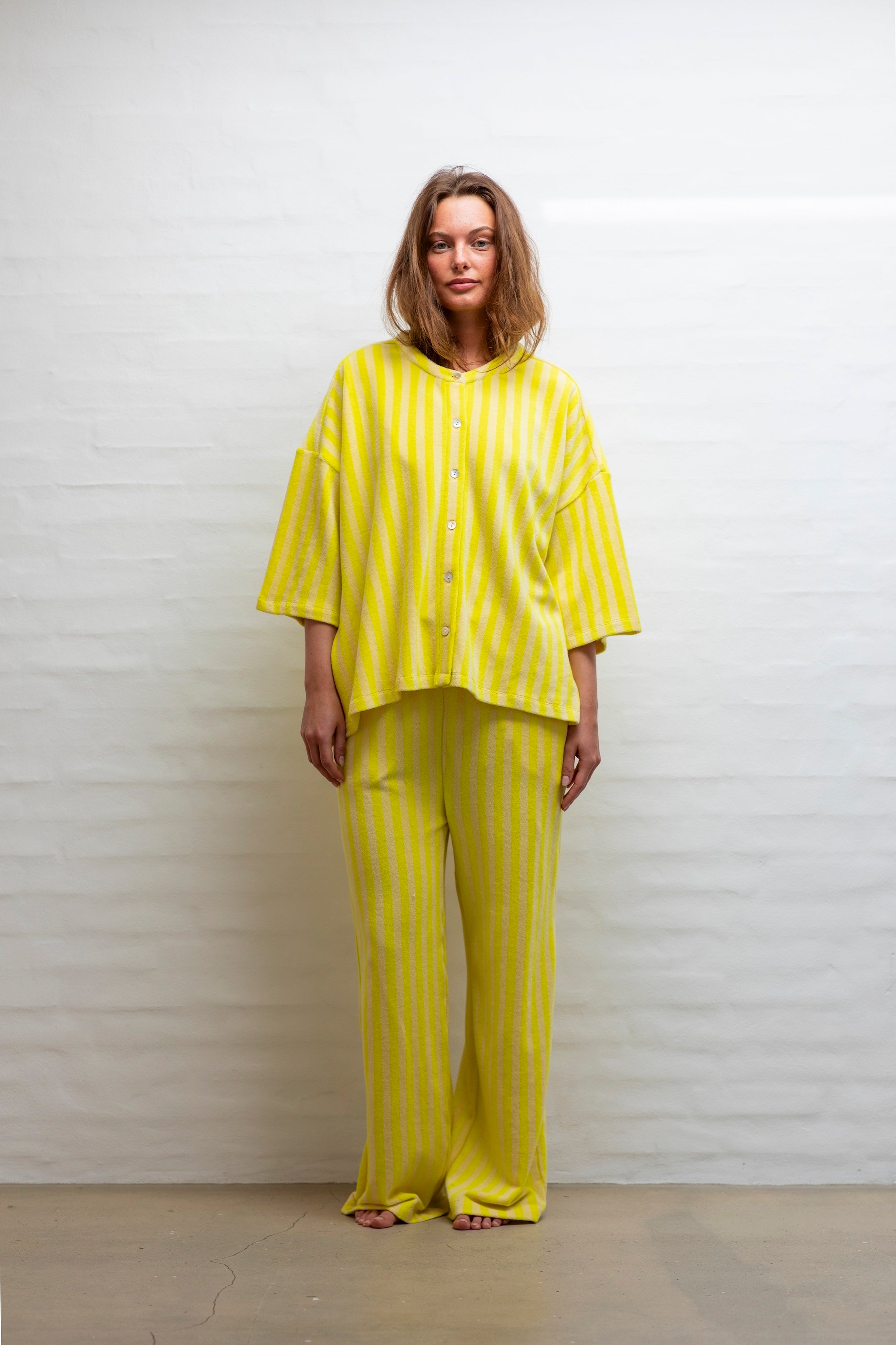 Bongusta, Product image, Naram Oversized Shirt, pristine & neon yellow, 1 of 3}