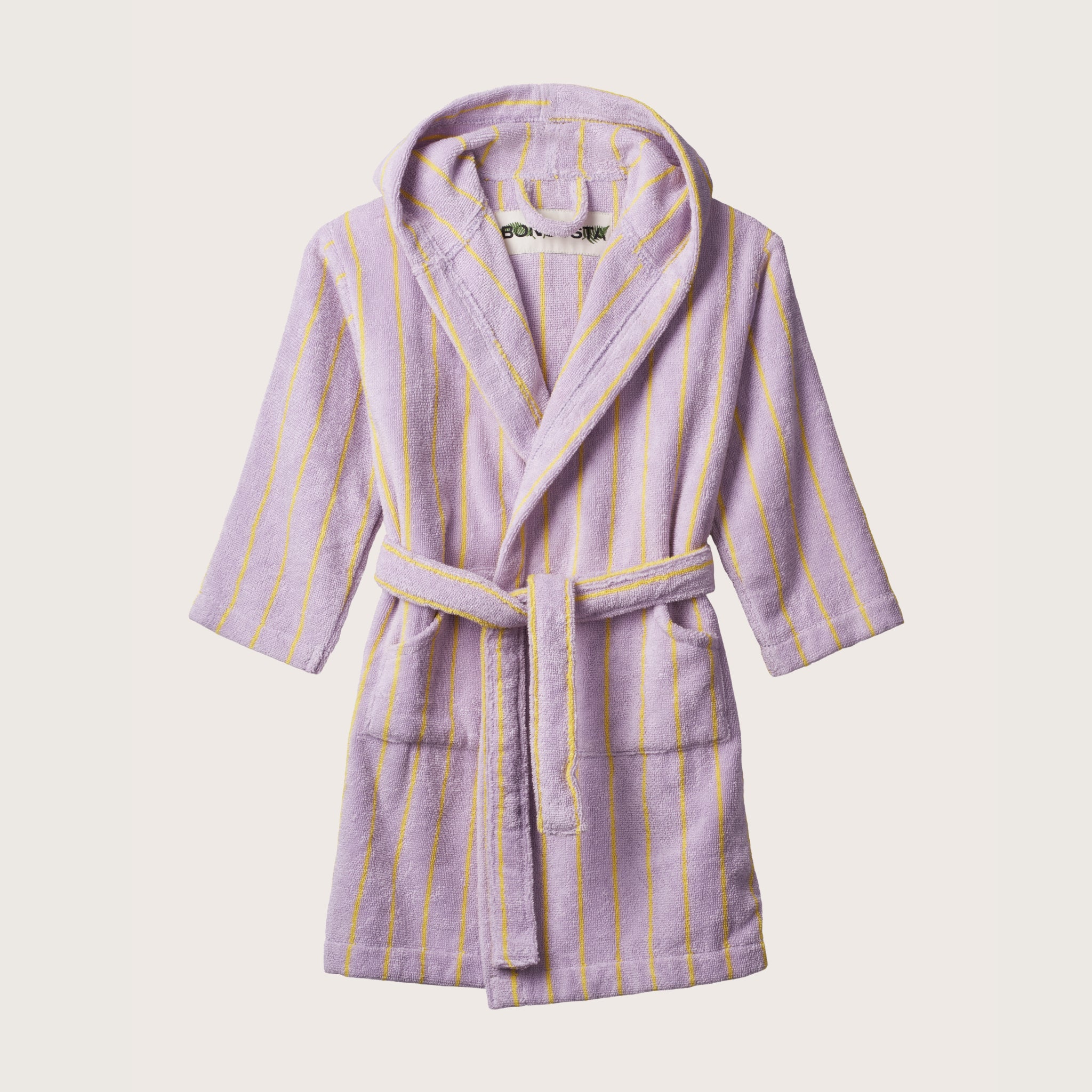 Bongusta, Product image, Naram Kids Bathrobe, lilac & neon yellow, 2 of 4}