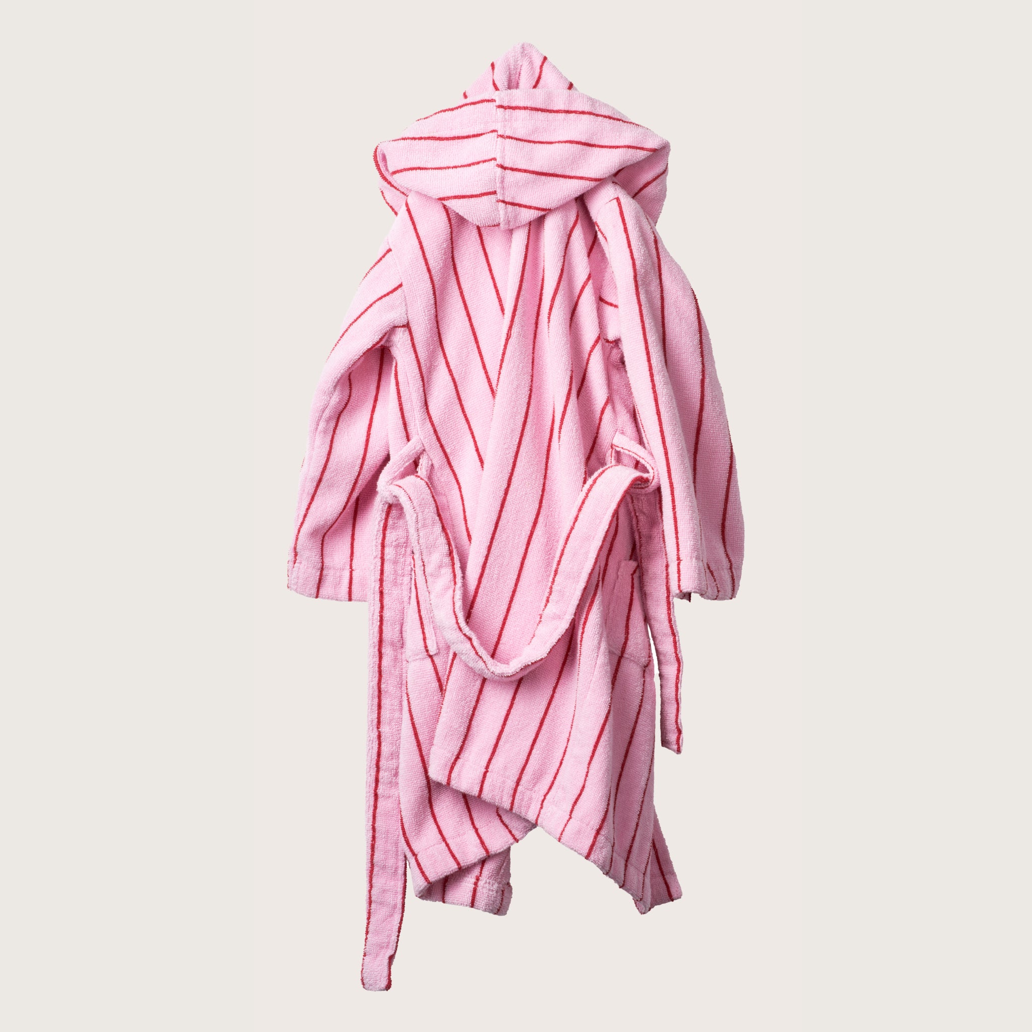 Bongusta, Product image, Naram Kids Bathrobe, baby pink & ski patrol red, 3 of 3}