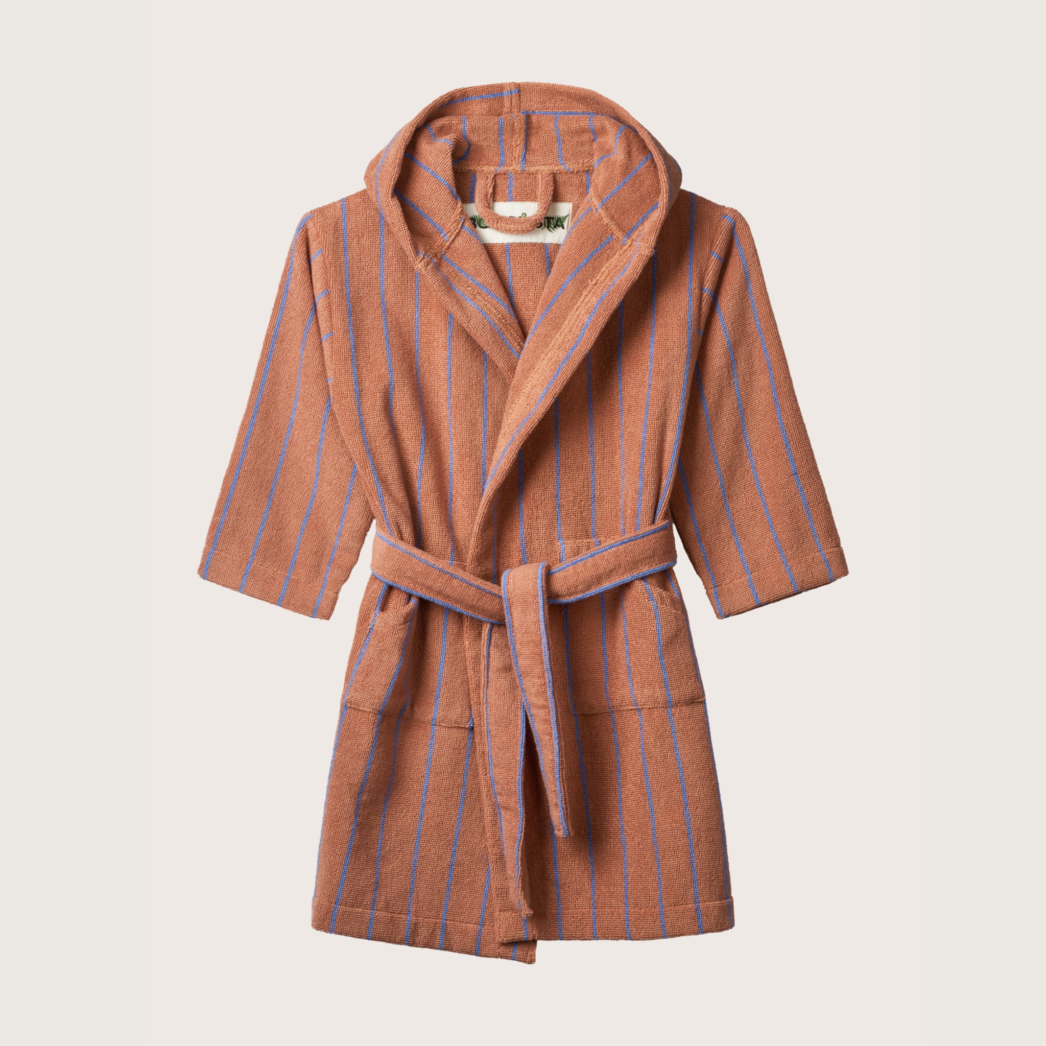 Bongusta, Product image, Naram Kids Bathrobe, camel & ultra marineblue, 1 of 3}