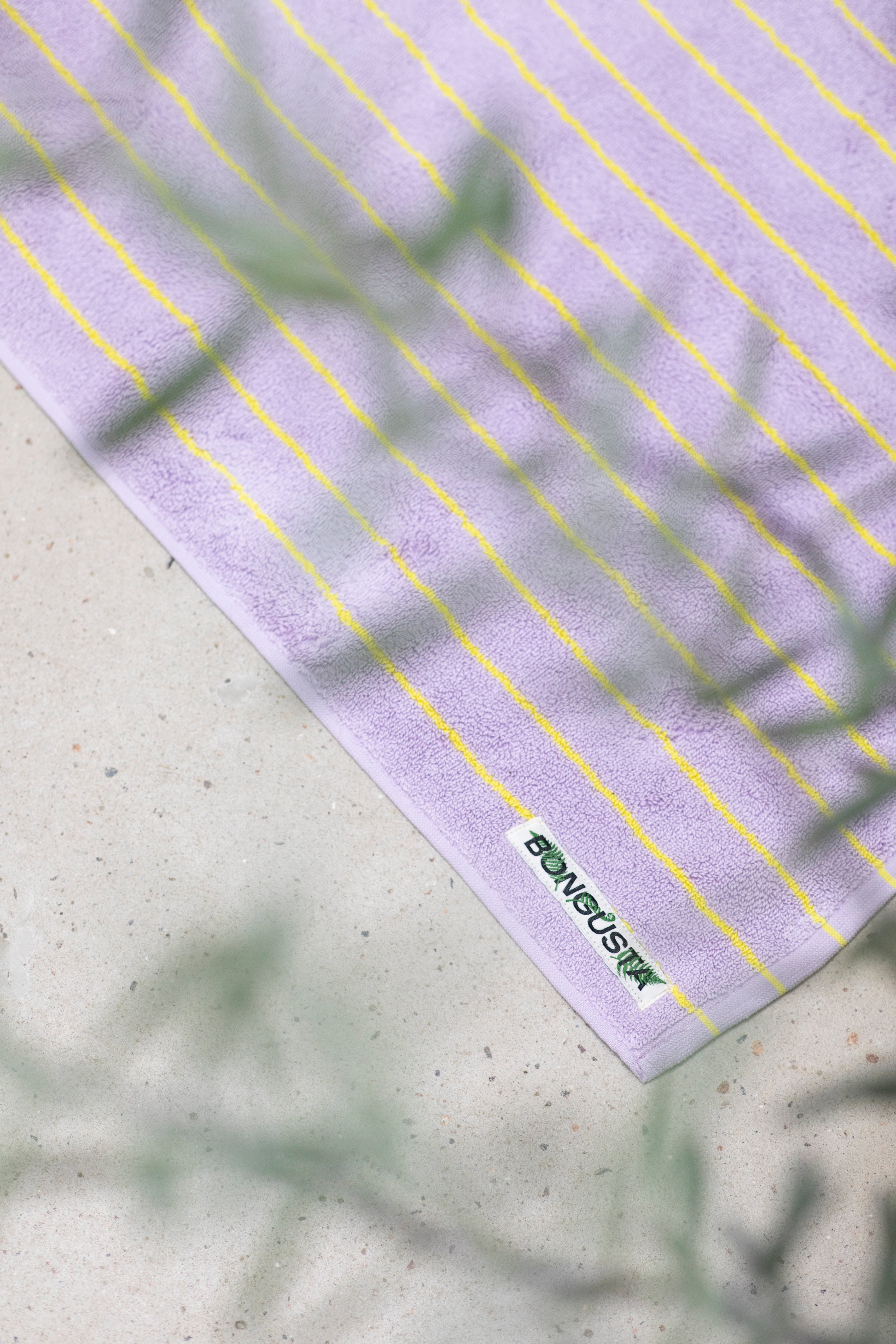 Bongusta, Product image, Naram bademåtte, lilac & neon yellow, 1 of 4}