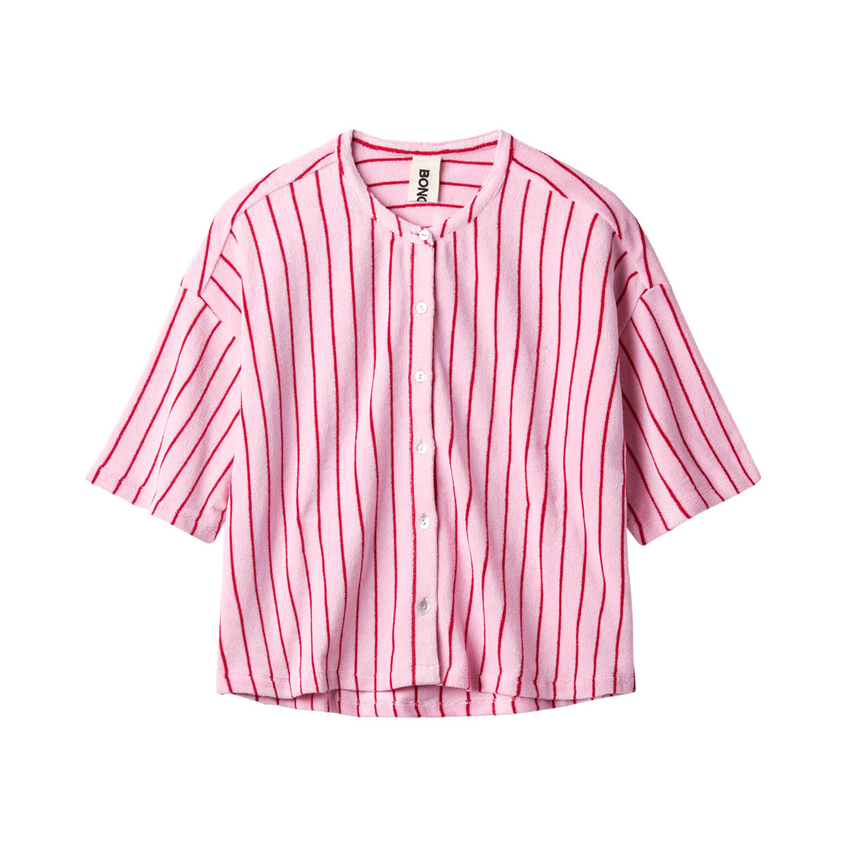 Bongusta, Product image, Naram Oversize Skjorte, baby pink & ski patrol red, 5 of 5}
