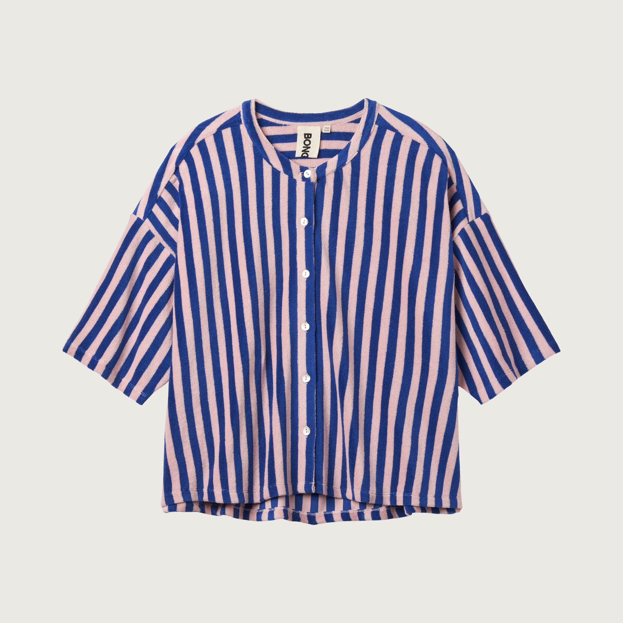 Bongusta, Product image, Naram Oversized Shirt, dazzling blue & rose, 3 of 3}