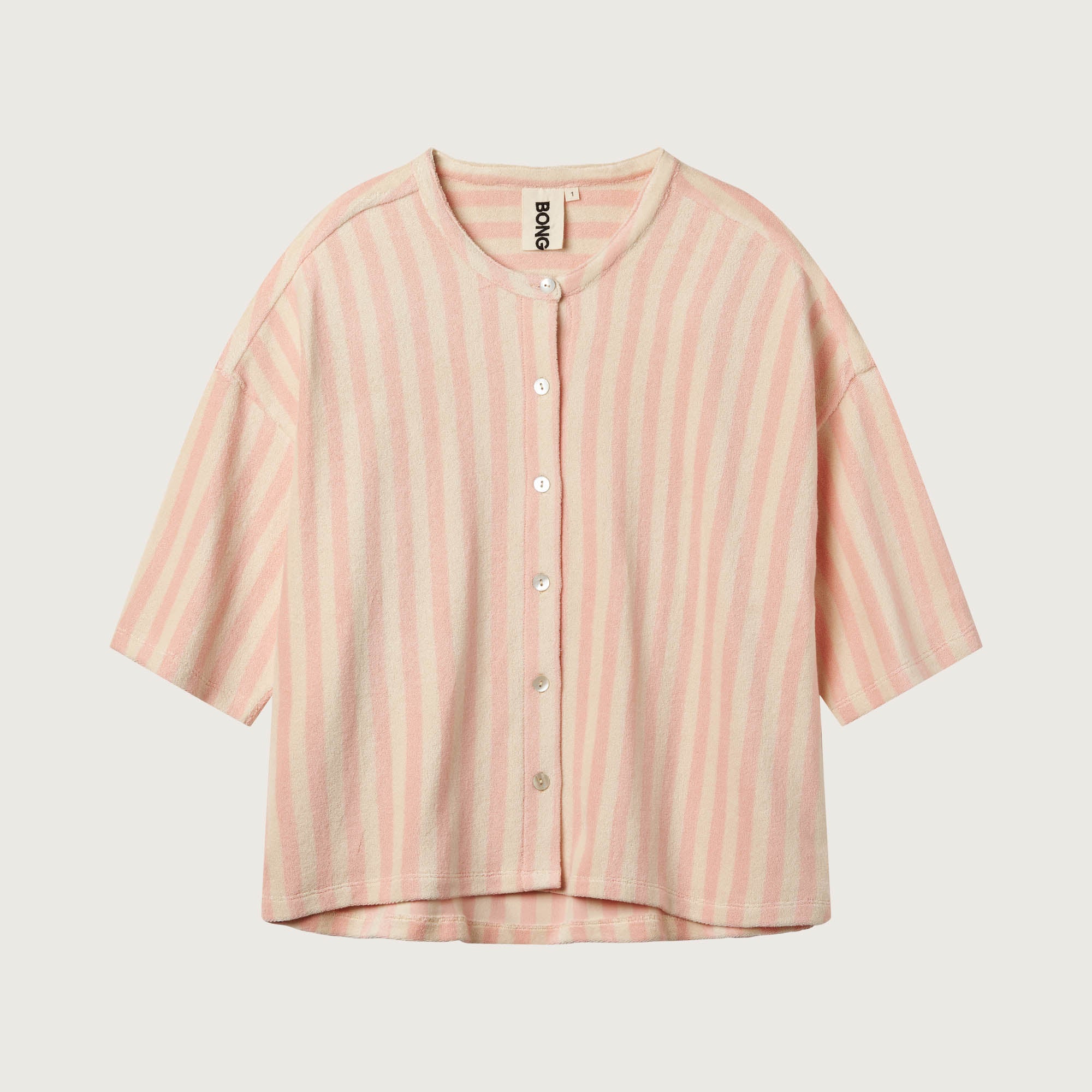 Bongusta, Product image, Naram Oversized Shirt, tropical & creme, 3 of 3}