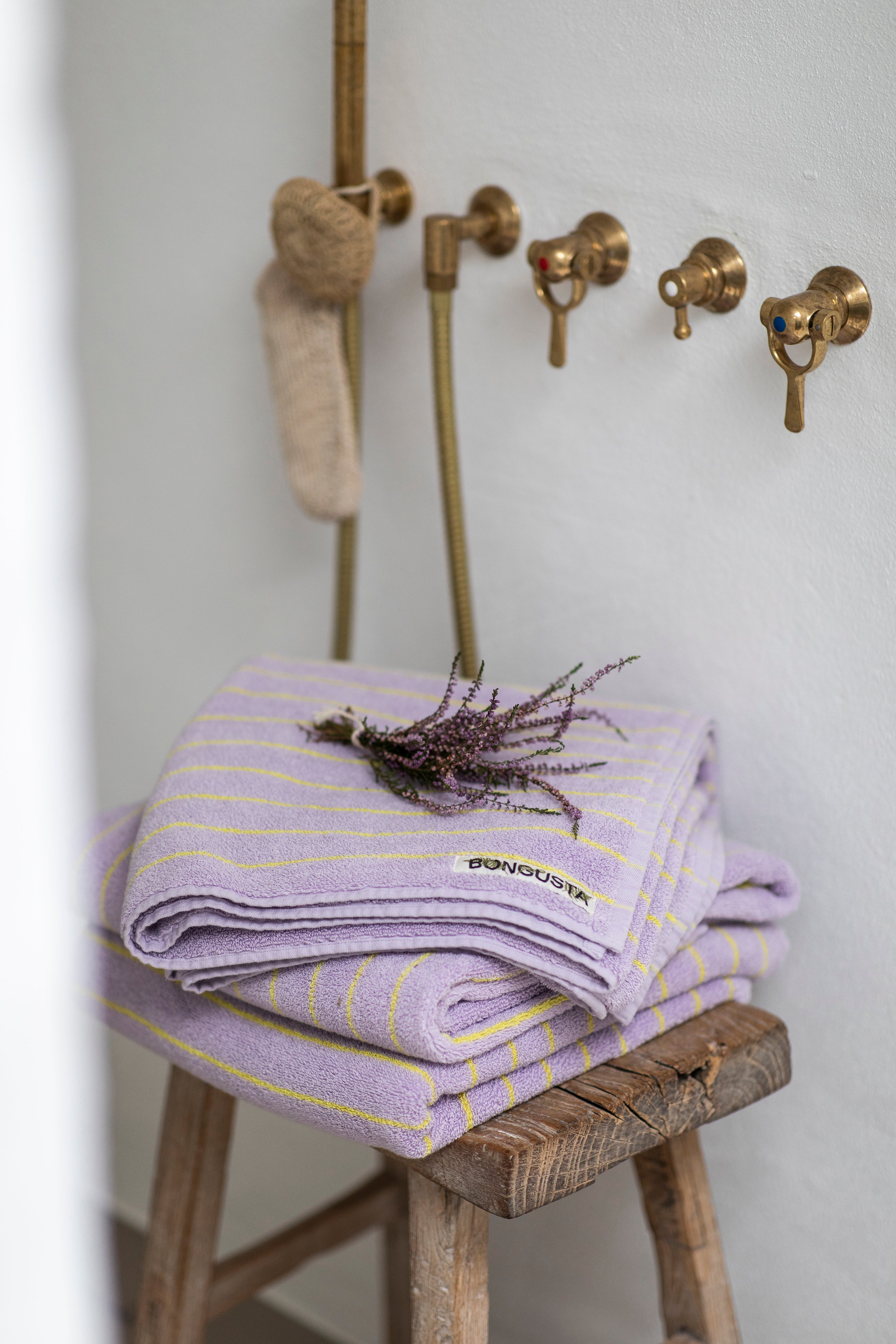 Bongusta, Product image, Naram håndklæder, lilac & neon yellow, 4 of 5}
