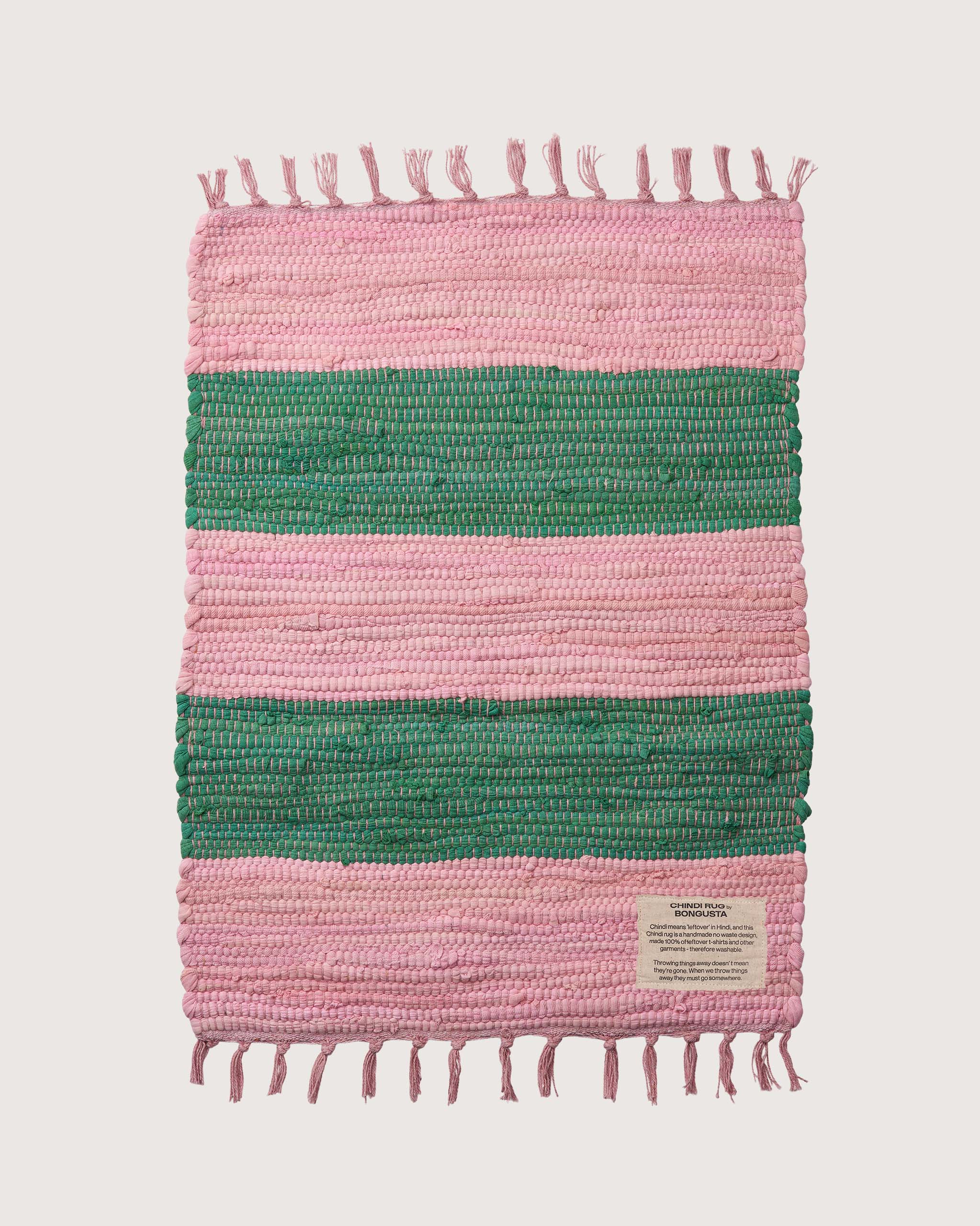 Bongusta, Product image, Chindi Rug, pink & grass, 5 of 8}