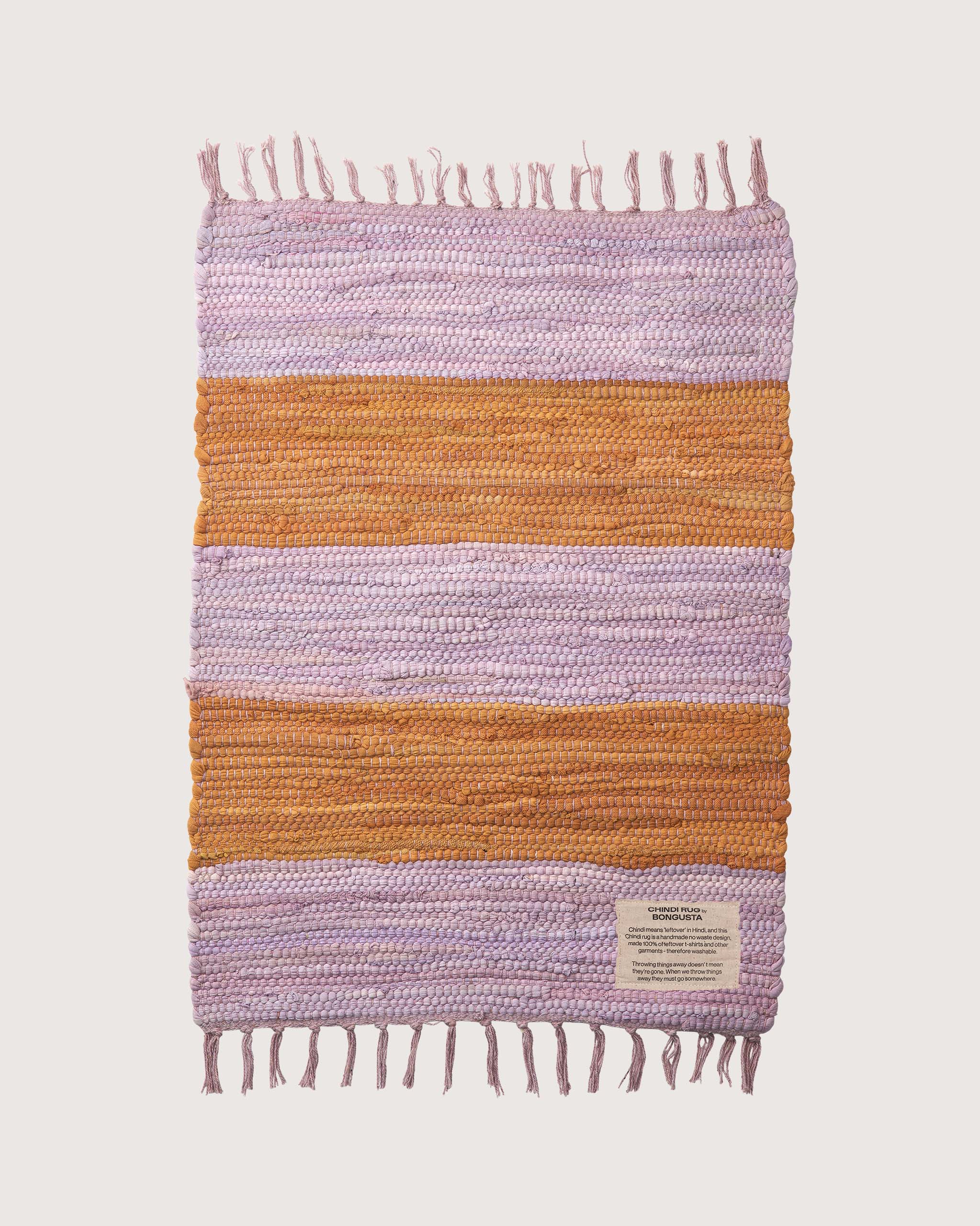 Bongusta, Product image, Chindi tæppe, lilac & golden, 4 of 8}