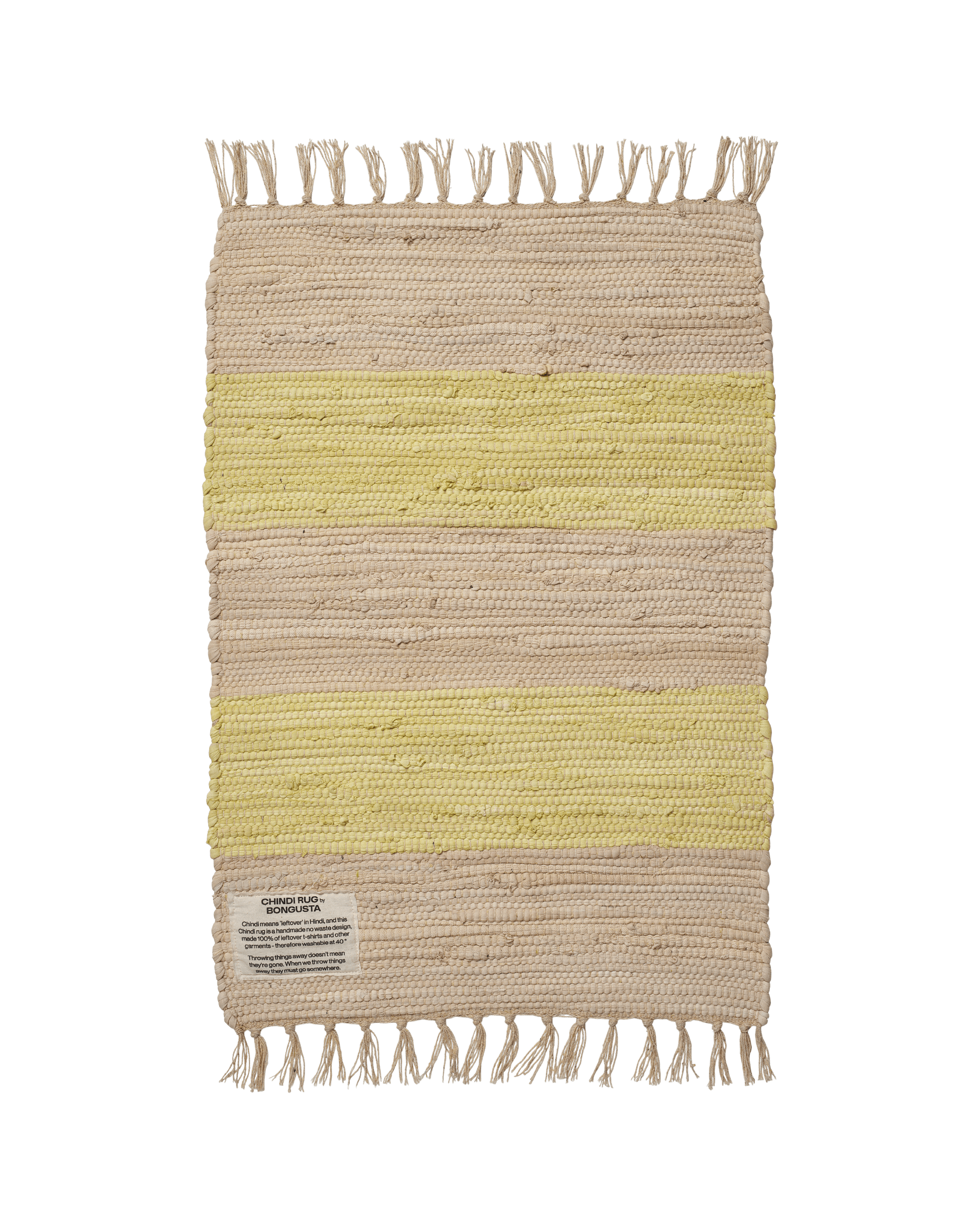 Chindi Rug, neon yellow & creme product image