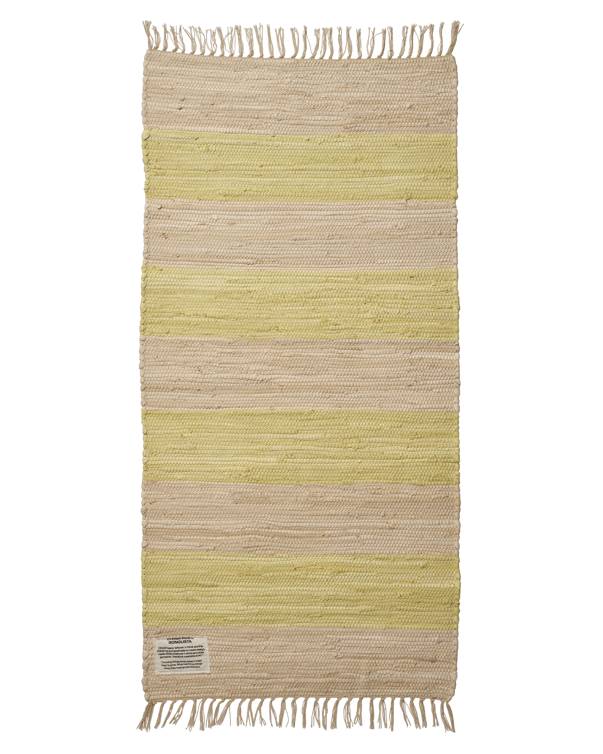 Bongusta, Product image, Chindi tæppe, neon yellow & creme, 9 of 11}