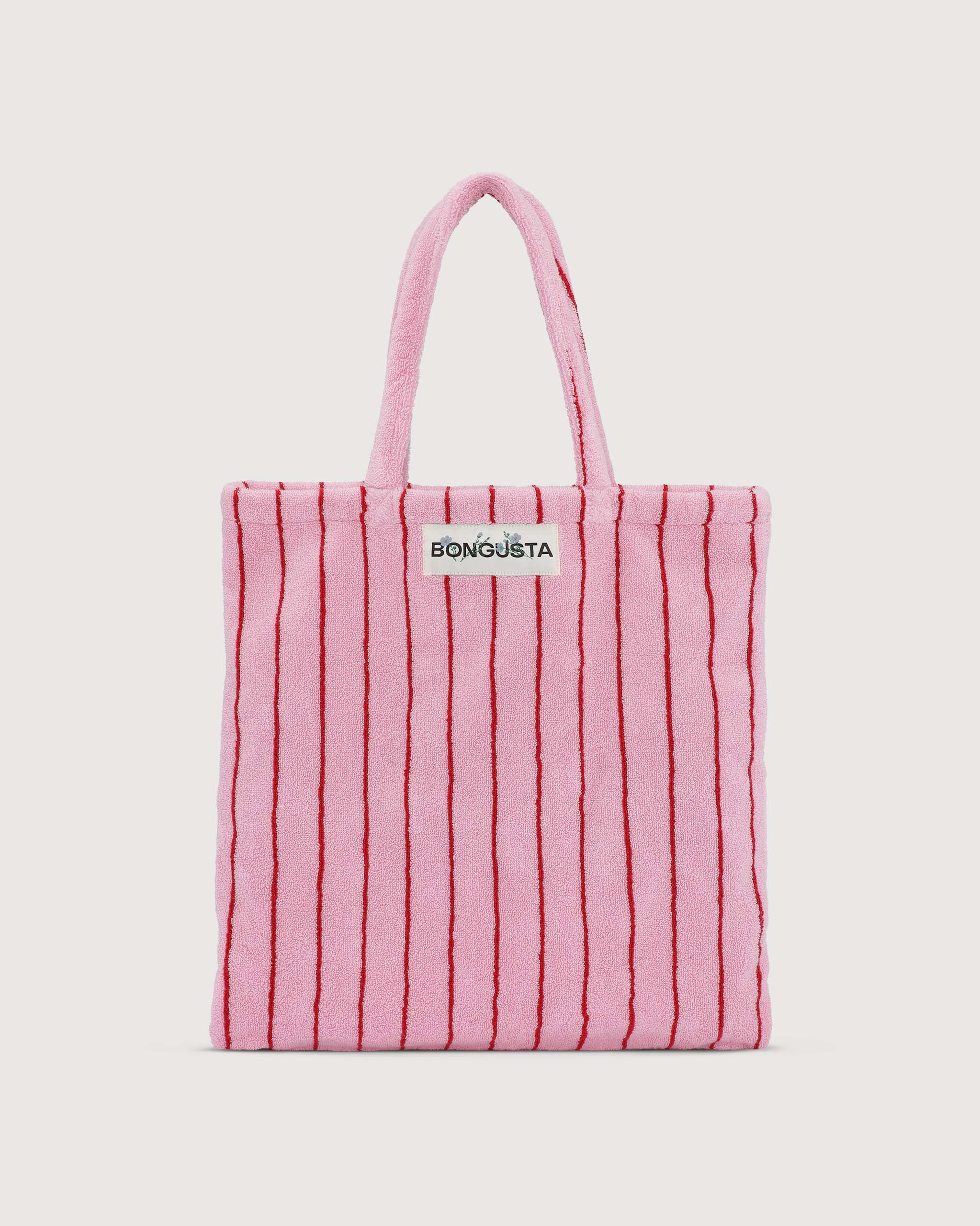 Bongusta, Product image, Naram totebag, baby pink & ski patrol red, 1 of 3}