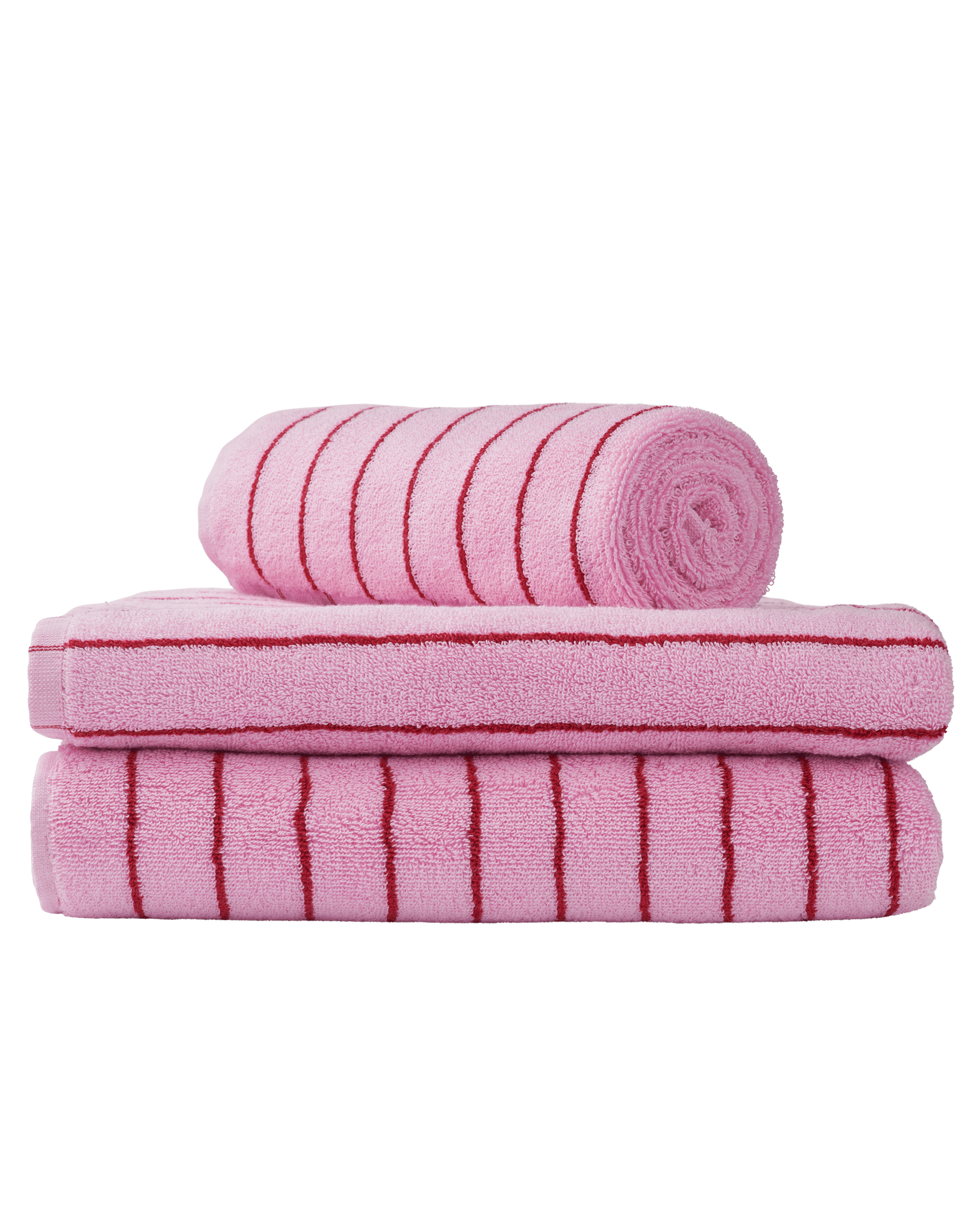 Bongusta, Product image, Naram Towels, baby pink & ski patrol red, 8 of 8}