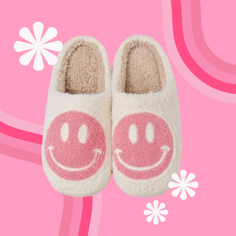 Smiley Slippers, Pink Gifts For Your Best Friend
