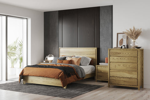Reva contemporary wooden bedroom furniture setting