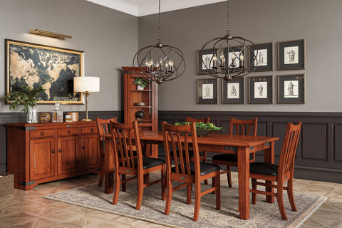 Traditional dining room with wooden Nordic dining furniture