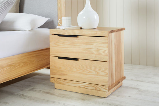 solid ash bedside table