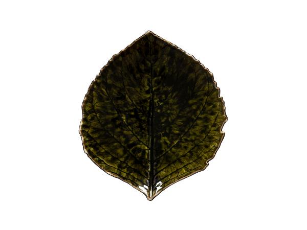 Costa Nova Riviera Asiet hortensiablad 17 x 15 cm Mørkegrøn/Sort