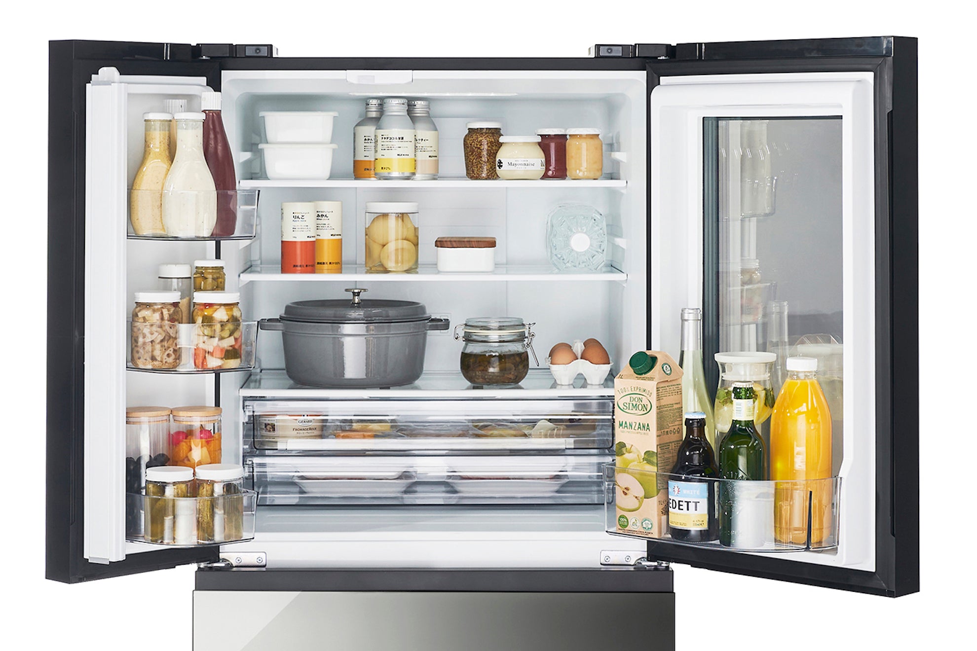 人気順 ツインバード TWINBIRD 冷蔵庫 ４ドア 中身が見える冷蔵庫 フレンチドア（観音開き） ３５４Ｌ HR-EI35B （標準 冷蔵庫・冷凍庫 