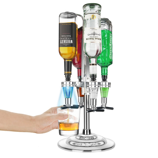 True Liquor Tap, 4 Bottle Liquor Dispenser, Aluminum & Silicone