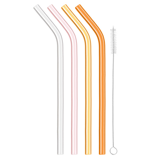 Long Glass Straws Blue Glass / 4 Pack / Combo