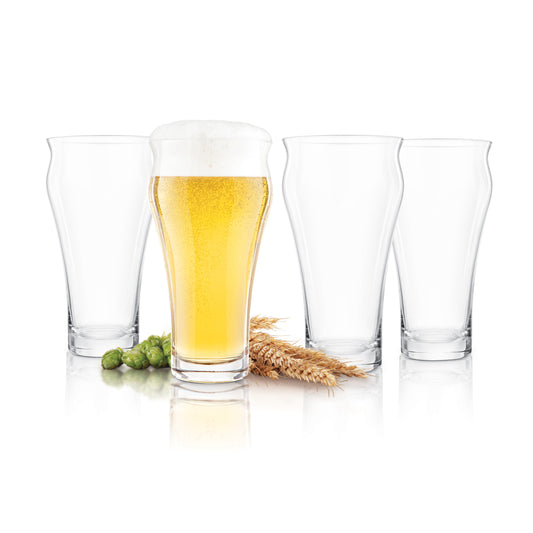 Badge Beer Glass Set of 2 Clear / Os