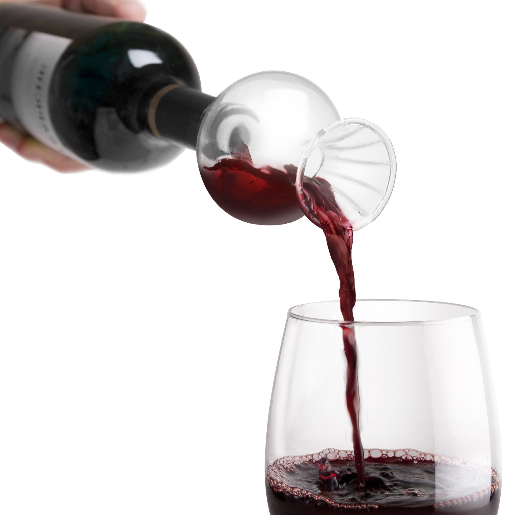 Зачем вино. Аэратор для вина Wine Aerator Red, VACUVIN. Сосуд с красным вином. Бокал для декантации вина. Аэратор для декантации.