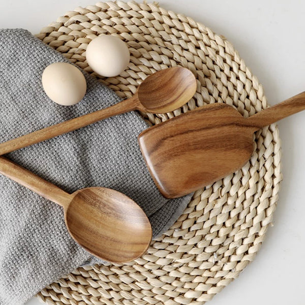 Grande cuillère à soupe en bois d'olivier louche ustensile de cuisine