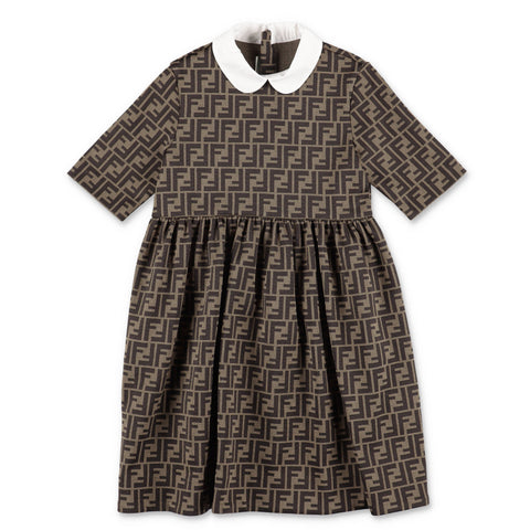 Fendi Baby Girls Beige FF Logo Dress | Junior Couture USA