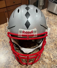 Skiman Football Helmet with Black Diamond striping