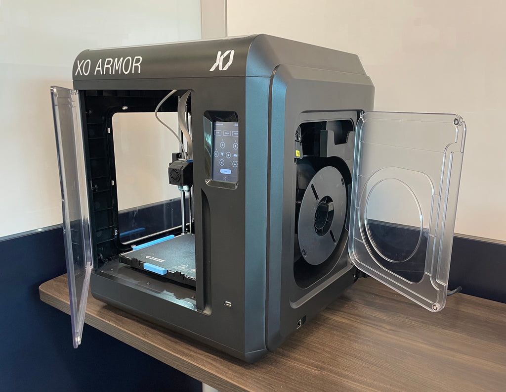 Xo Armor 3d printer at the Xo office