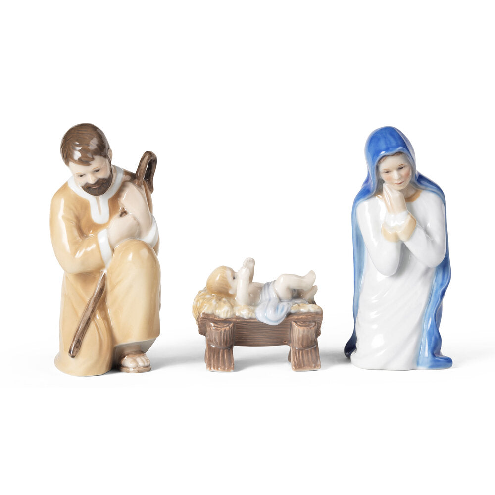 Royal Copenhagen – Figurine Krybbespil; Josef, Jomfru Maria og Jesubarnet