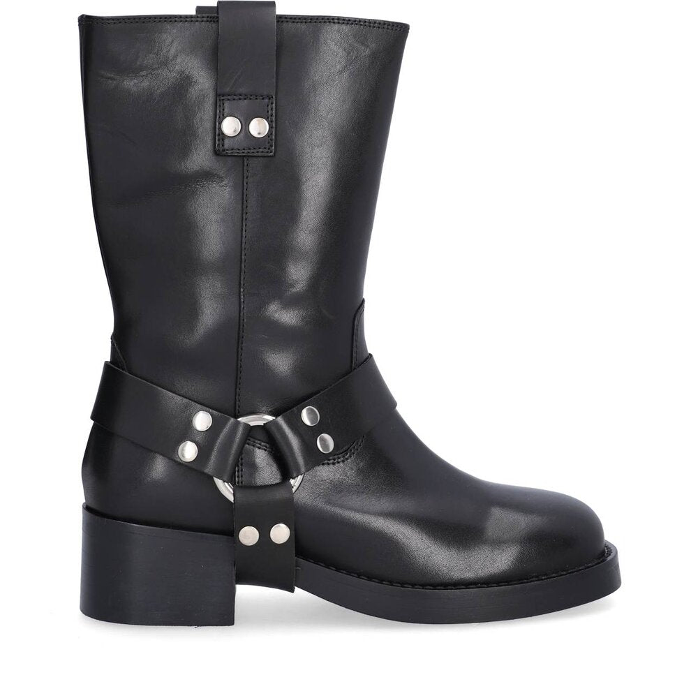 A5286 Biker støvle - Black calf