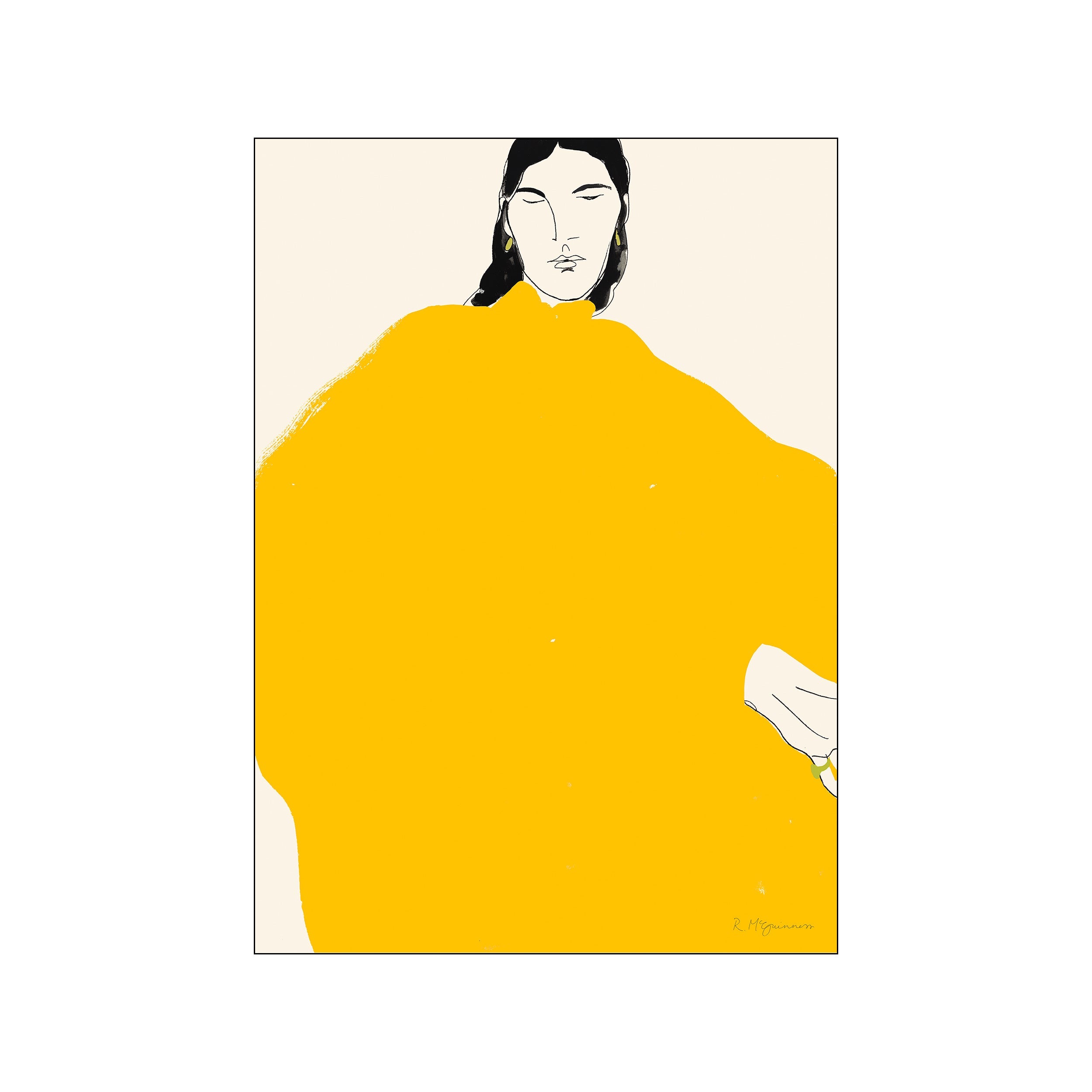 Billede af Poster & Frame - The Poster Club x Rosie McGuinness Yellow Dress plakat