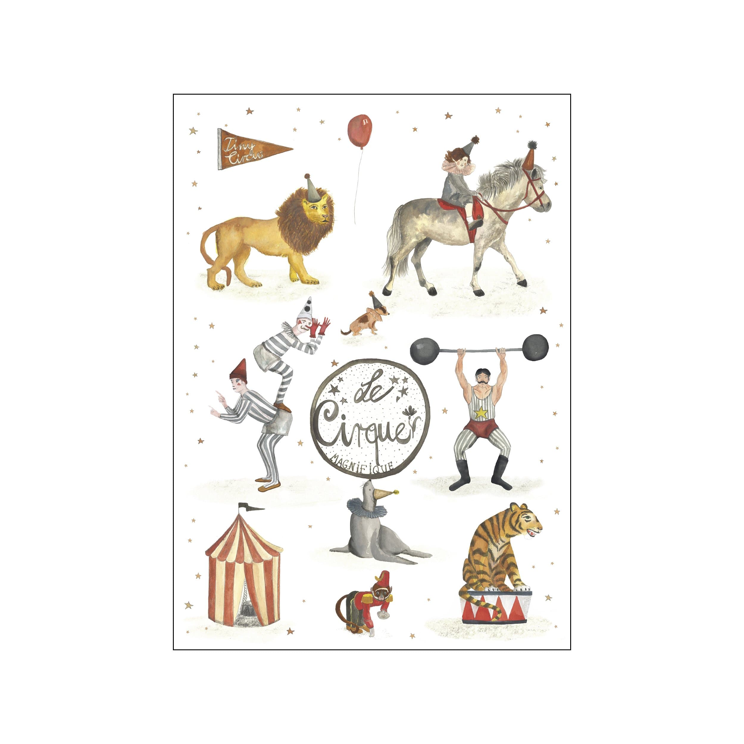 Billede af Poster & Frame - Tiny Goods Big Circus plakat